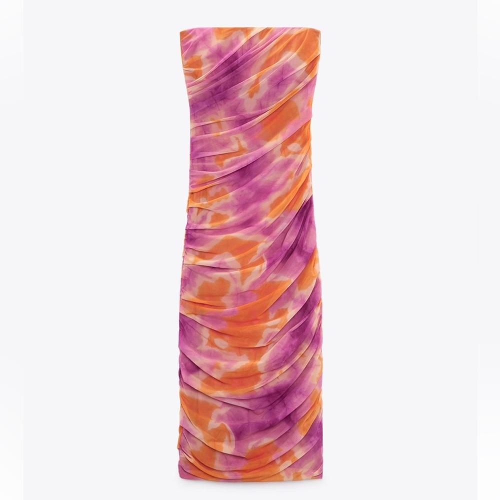 TIKTOK VIRAL ZARA Ruched Midi Dress